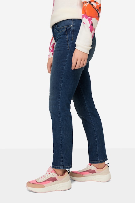 Jeans, Straight Fit, 5-Pocket, Wascheffekte, mit recyceltem Polyester gefertigt