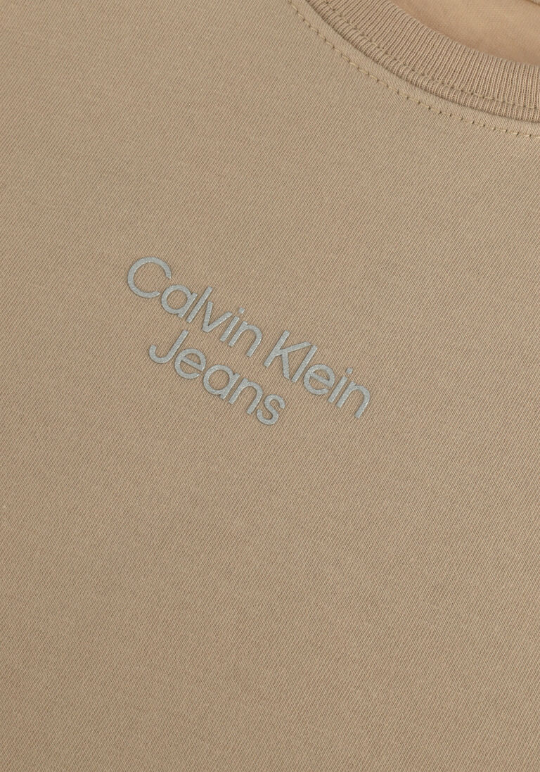CALVIN KLEIN beige calvin klein t-shirt stack logo overlap t-shirt