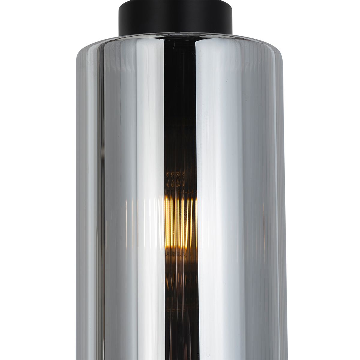 Smart hanglamp zwart met smoke glas incl. Wifi ST64 - Laura