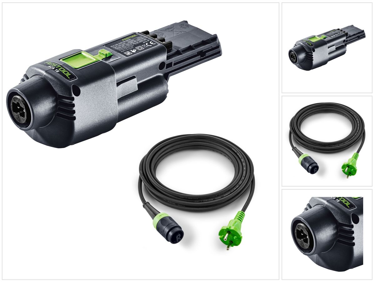Festool AC-adapter ACA 220-240/18V Ergo voor accuschuurmachines RTSC 400, DTSC 400, ETSC 125 met 4 m kabel ( 202501 )