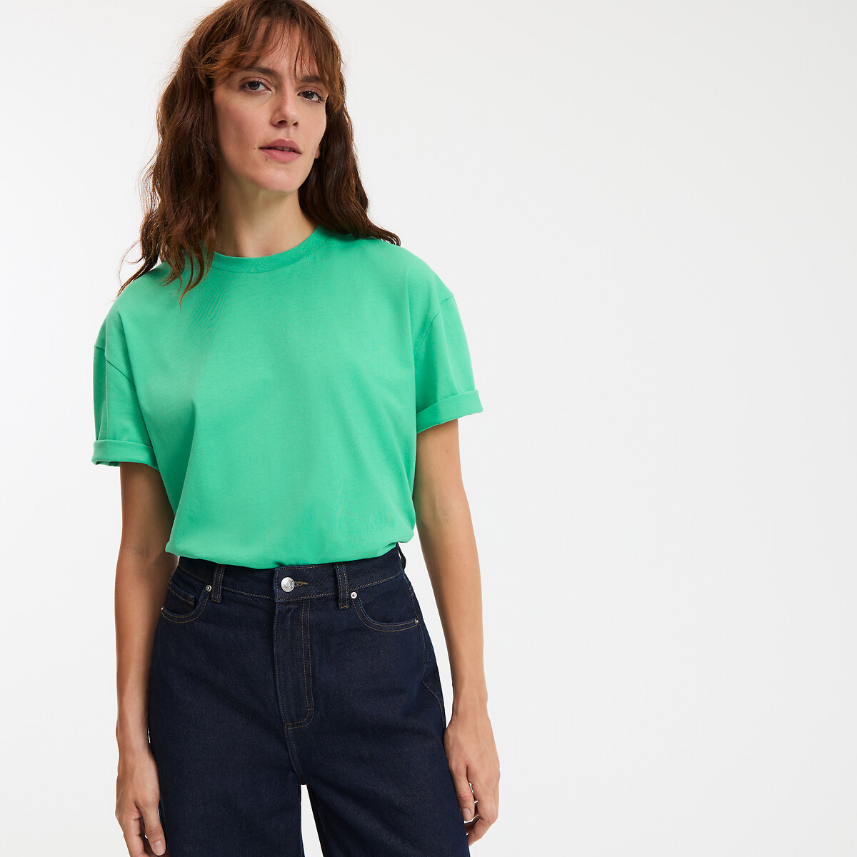 COLEÇÃO LA REDOUTE<br>Camiseta folgada, gola redonda, mangas curtas
