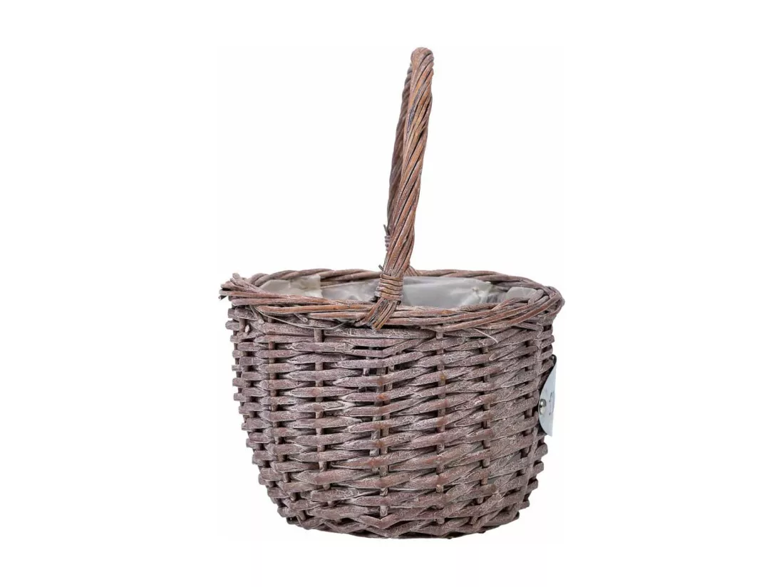 Panier en osier rose d23x29h