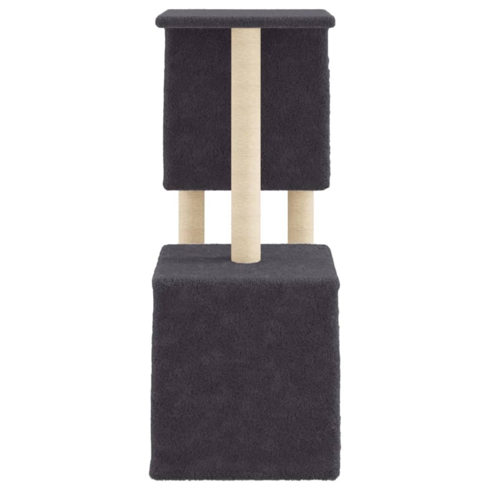 Arbre à chat avec griffoirs en sisal gris foncé 86 cm