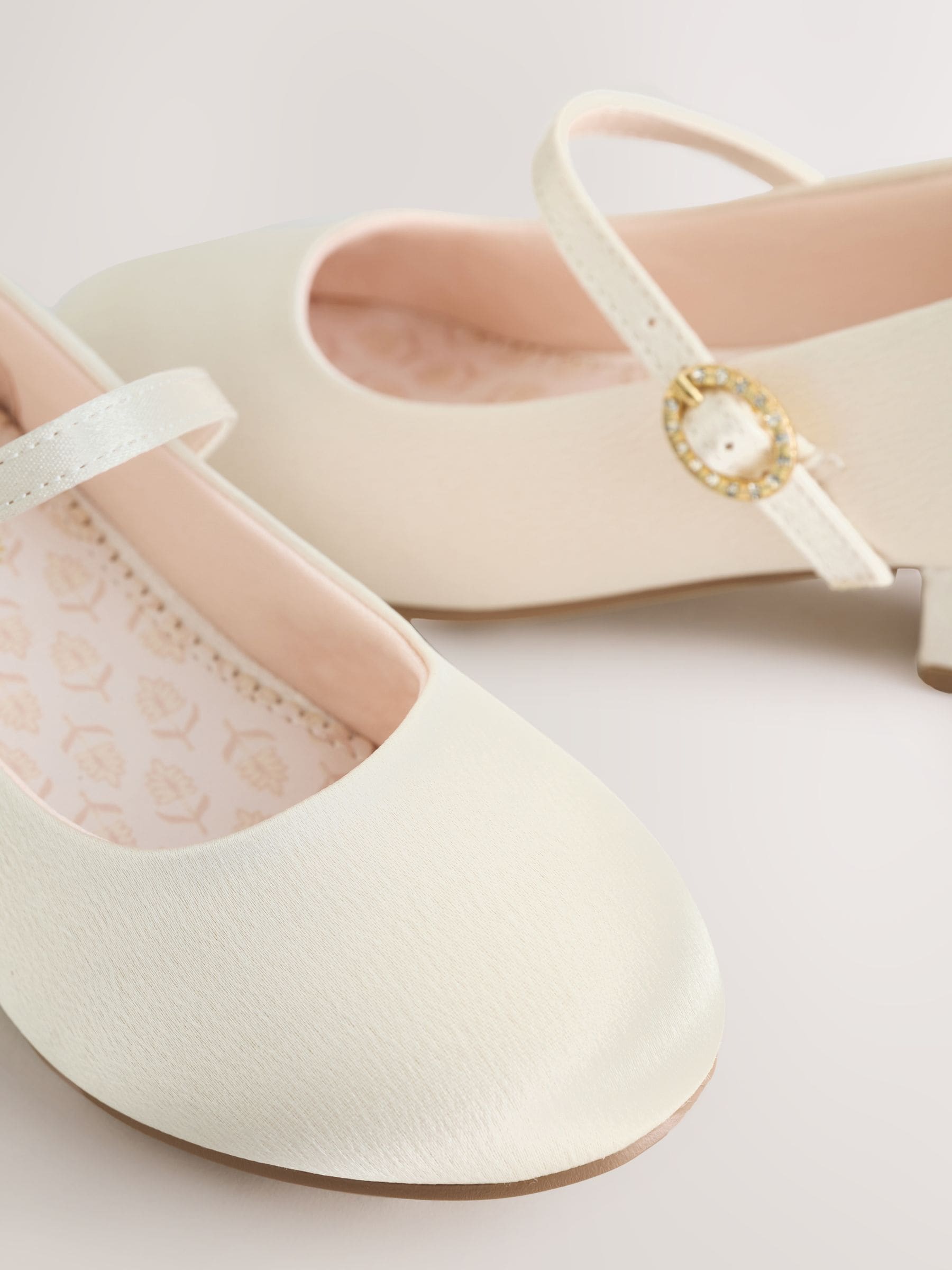 Ivoor - Stain Resistant Satin Mary Jane Flower Girl Heeled Shoes