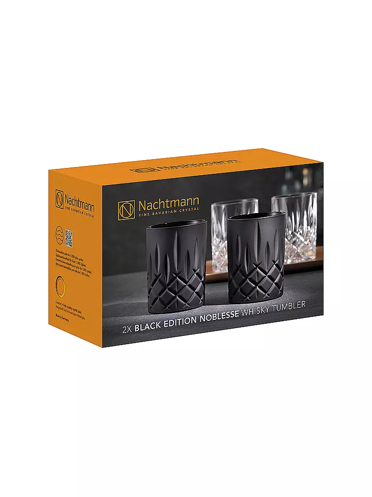 NACHTMANN Whiskey Glas 2-er Set 295ml BLACK EDITION NOBLESSE schwarz