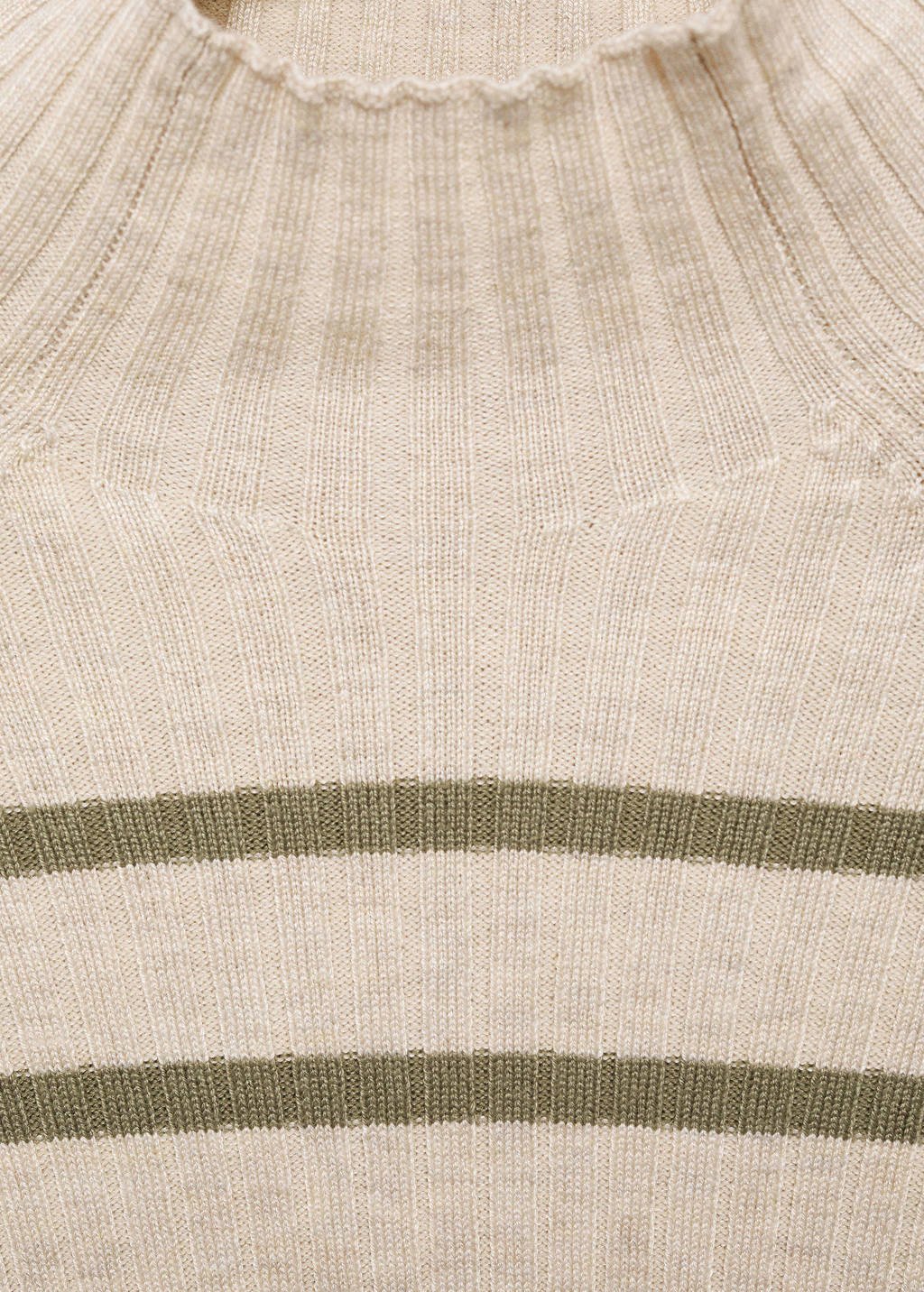 MANGO TEEN trui lichtbruin rib gebreid
