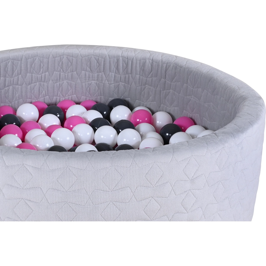 knorr toys® Bällebad soft - Cosy geo grey - 300 balls cremegreyrose grau