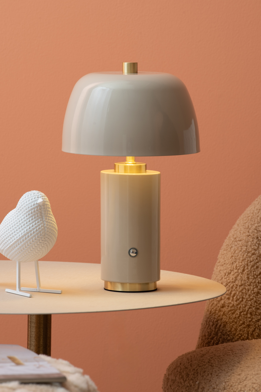 Table lamp Freya LED iron warm grey