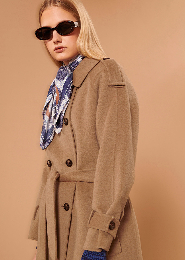 Manteau Ivanebeige en laine double face
