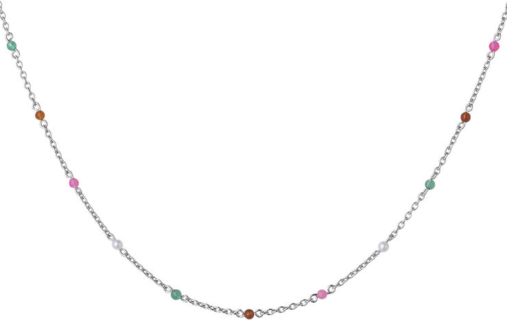 ByBiehl Scarlett necklace colors - silver Sølv & multi