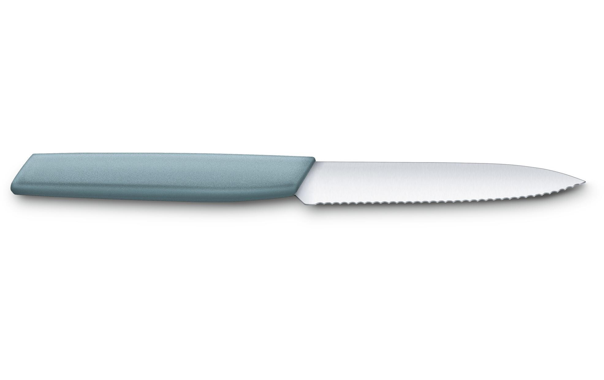 Gemüsemesser Swiss Modern mit Wellenschliff 10 cm, HellblauGemüsemesser