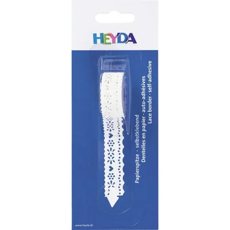 Heyda Siegelband Papierspitze Wellen, Bandgröße 2 m x 17 mm, weiß