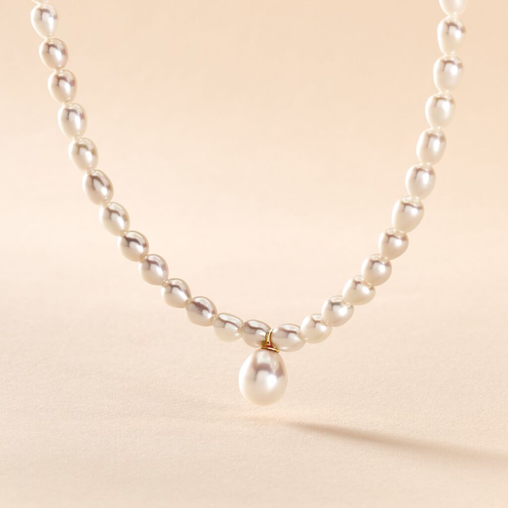 Collier Wilfrid Or Jaune Perle De Culture