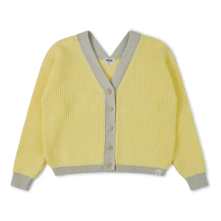 Matona Cardigan Color Block Coton Bio | Jaune