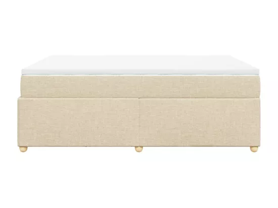 Sommier à lattes de lit avec matelas Crème 140x190 cm Tissu
