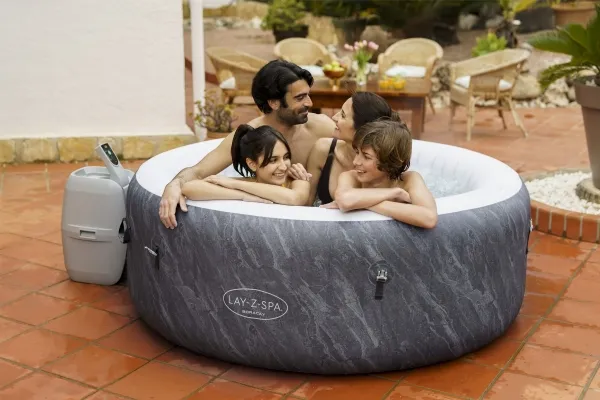 Bestway Lay-Z-Spa 60175, 669 L, 4 person(er), Rund, Boble/Jet massage, Grå, Hvid, 40 °C