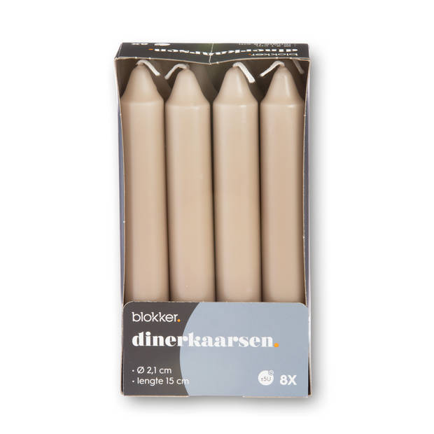 Blokker Dinerkaars - 8 stuks - 15 cm - Beige