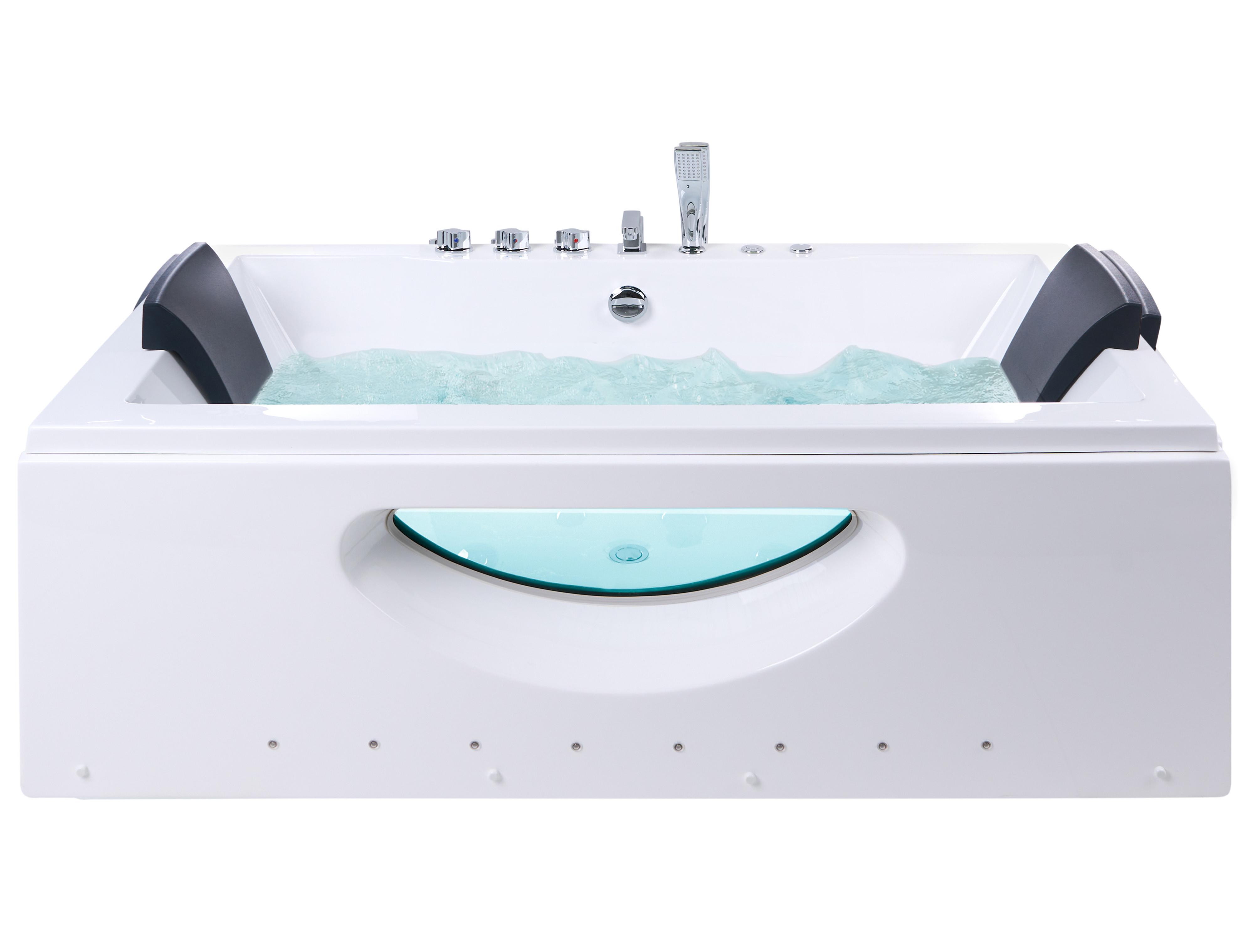 Hoek bubbelbad met LED HAWES 180 x 90 cm Wit