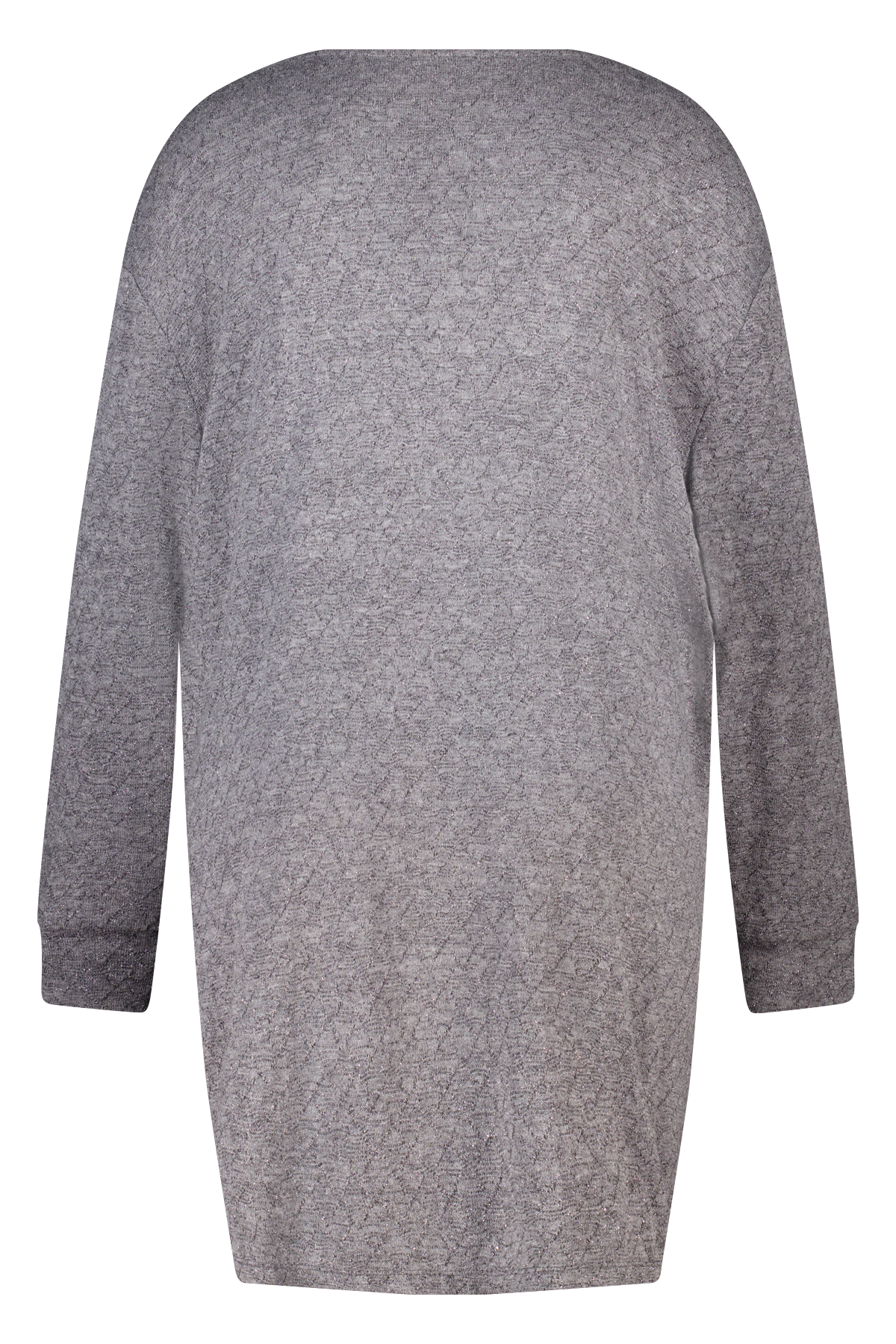 Vest met structuur en glitterdetail dark grey melange