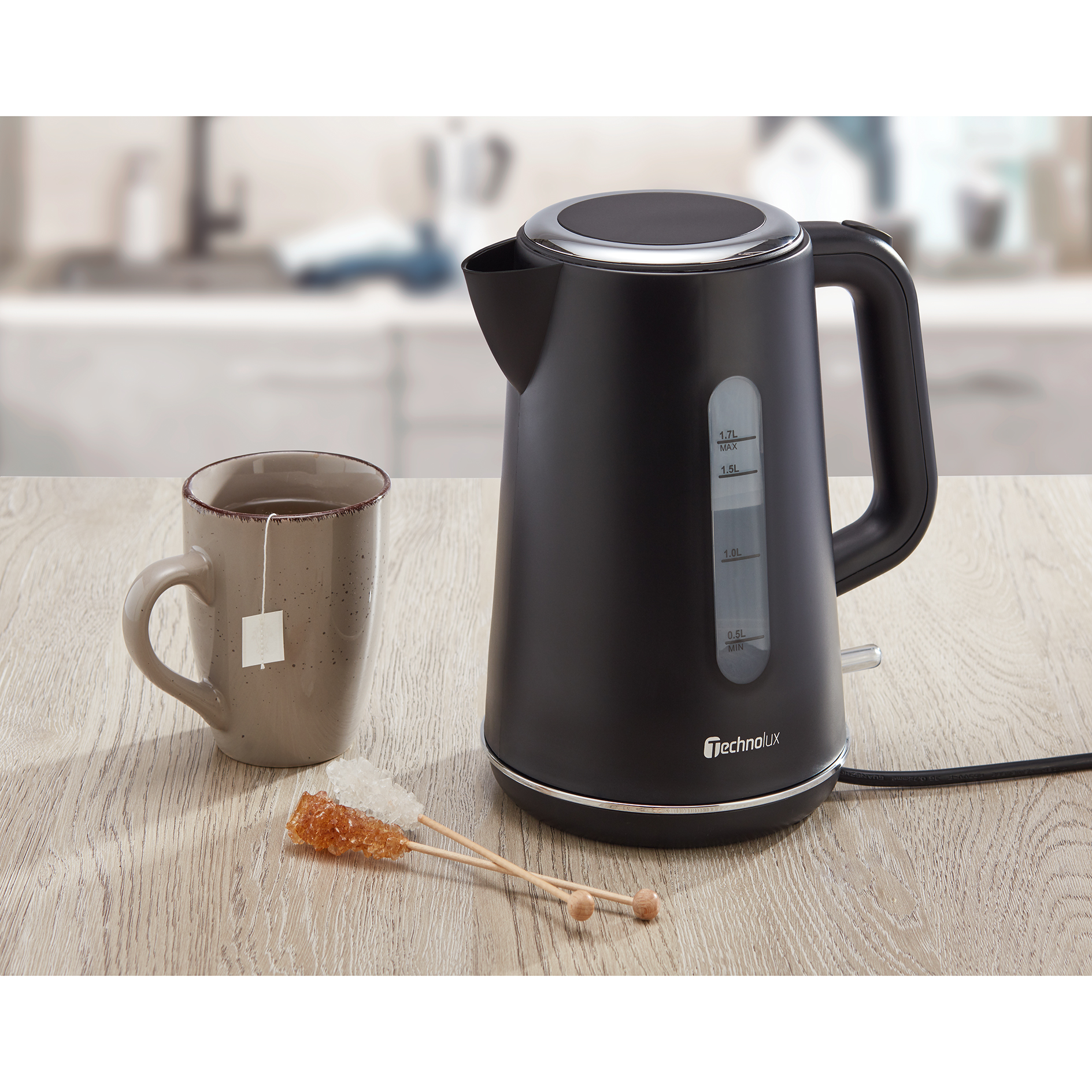 TECHNOLUX Wasserkocher - schwarz - 1,7 Liter
