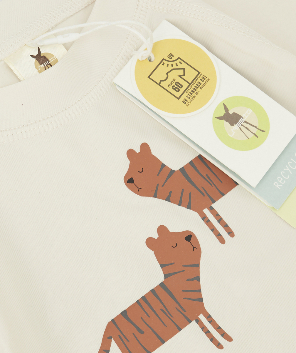 LASSIGT-SHIRT ÉCRU TIGRES ANTI-UV BÉBÉ