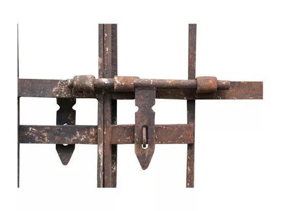 BISCOTTINI Portail en fer - Fer massif avec détails ornementaux - Clôture en fer - Portail en métal - Porte décorative - Portail d'entrée - 410x10x298cm