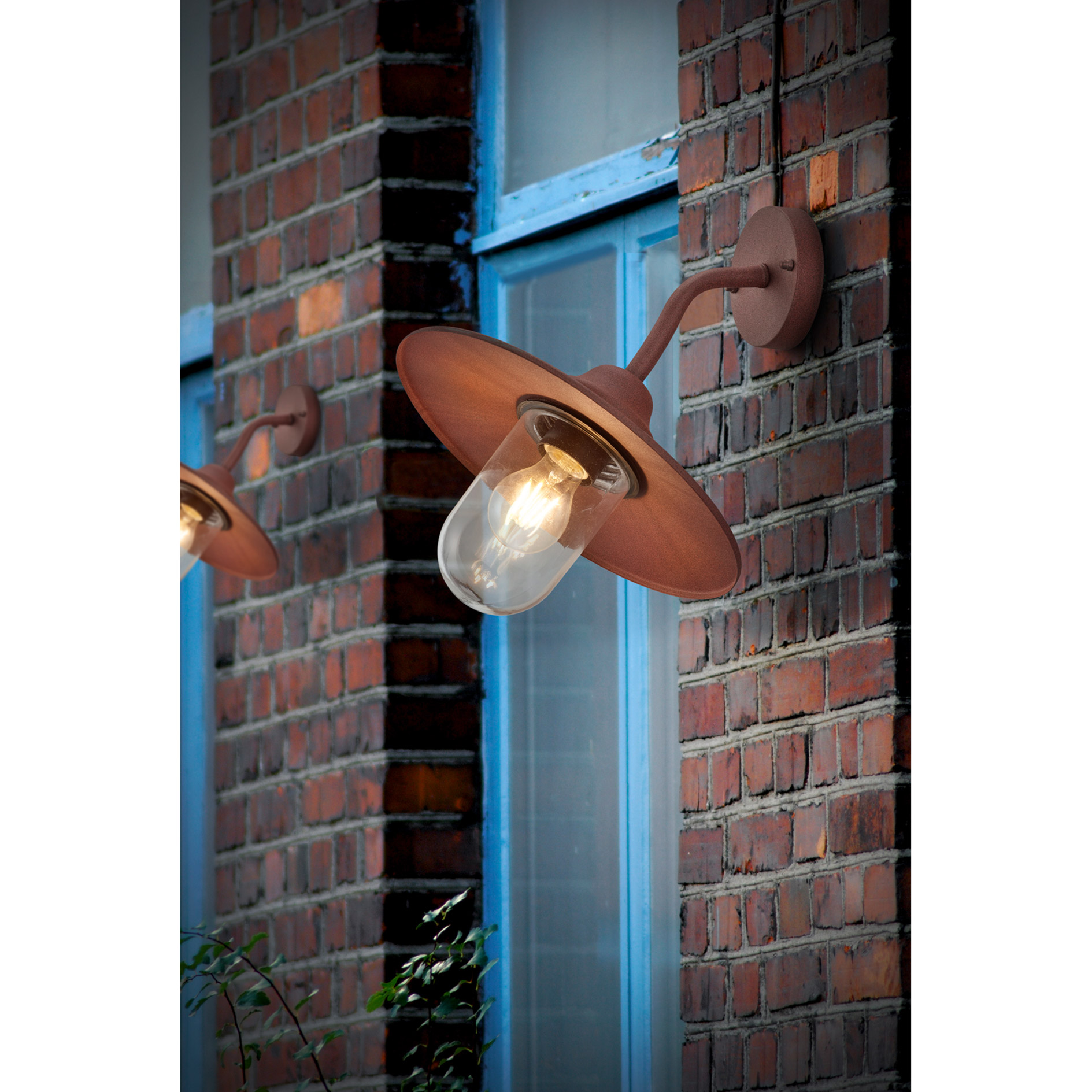 LED-Wandleuchte - rostfarben - Ø 30 cm