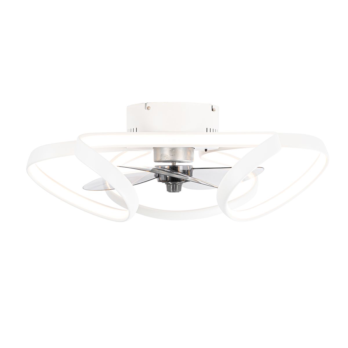 Plafondventilator wit 55cm incl. LED dimbaar met afstandsbediening - Mandy