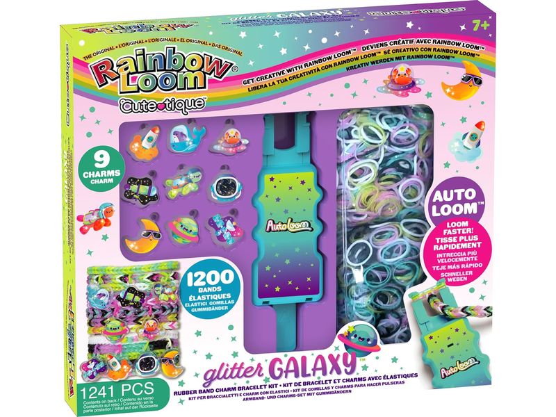 BANDAI Rainbow Loom Cute Tique Set Bastelset mit 1200 Gummibändern und Loom-Zubehör