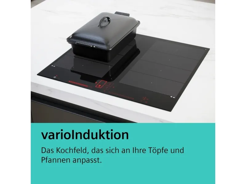 Siemens iQ700 EX645HXC1M, Sort, Indbygget, 60 cm, Zone induktionskogeplade, Keramisk, 4 zone(s)