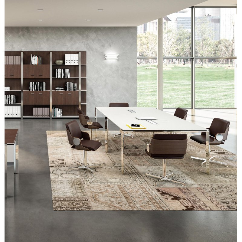 Table de réunion carrée L 140 x P 140 cm Darwin