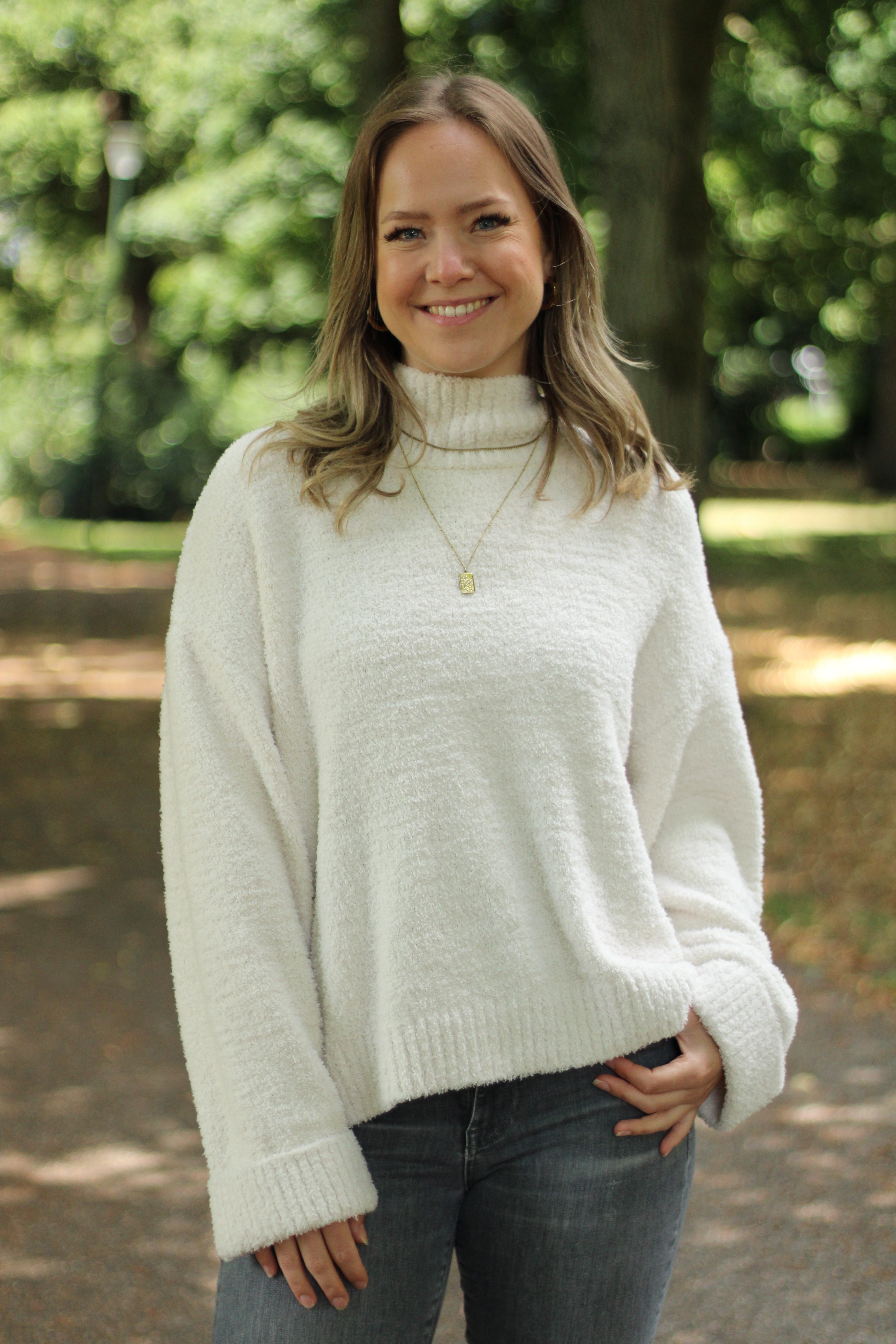 Rino & Pelle - Karen Mock Neck Sweater  - Snow White