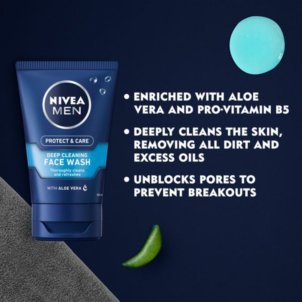 6x Nivea Men Face Wash Protect & Care100 ml