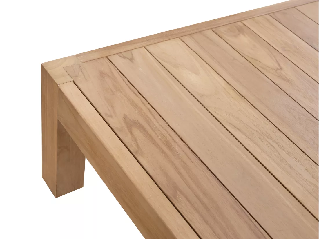 Table basse de jardin carrée en teck L.94 cm - Naturel clair - SUMINI de MYLIA
