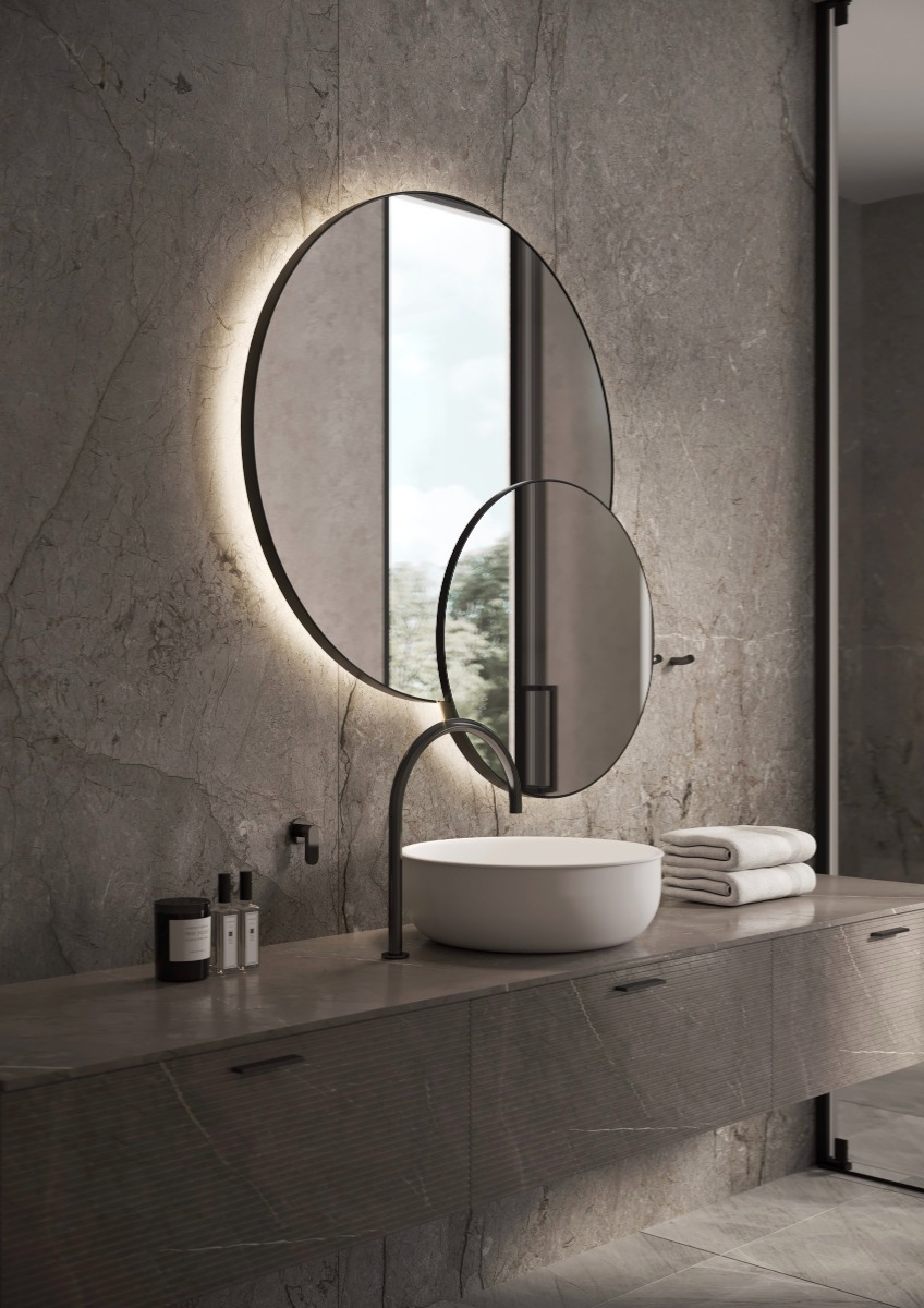 Martens Design Arizona spiegel met LED verlichting 100x60cm mat zwart