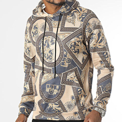 Sweat Capuche Beige Noir Renaissance