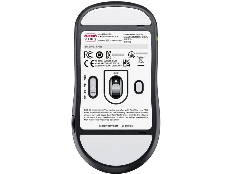 Cherry Gaming-Maus XTRFY M68 Pro Schwarz Ultraschnelle symmetrische Gaming-Funkmaus