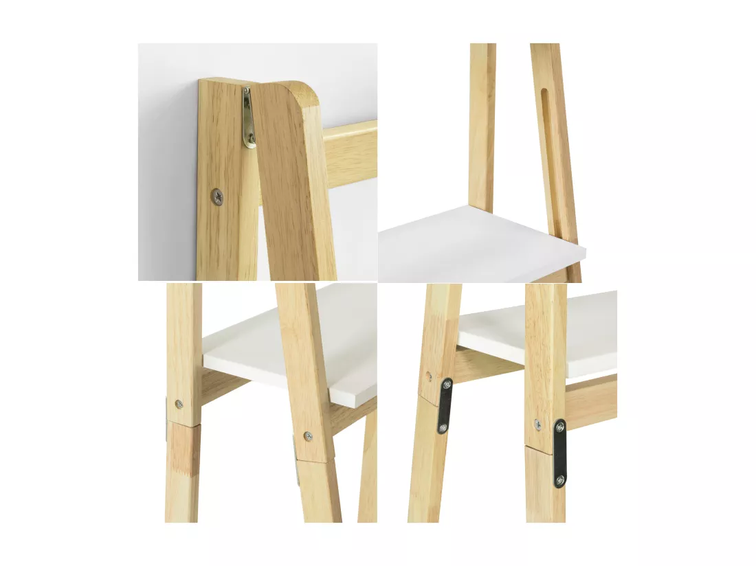 Bibliothèque Étagère Pliable Style Échelle Avec 4 Niveaux De Rangement, Frg162-n