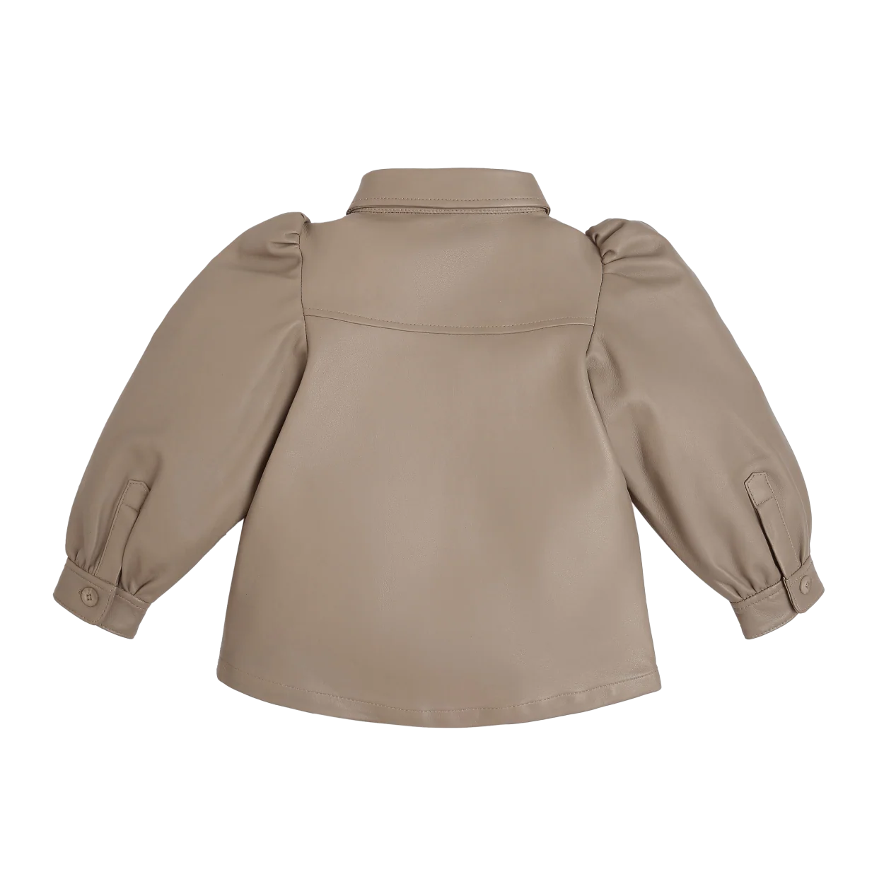 Boa Leather Blouse | Grey Beige Leather