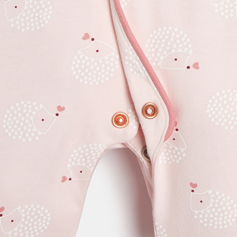 Dors-bien interlock hérissons rose bébé fille