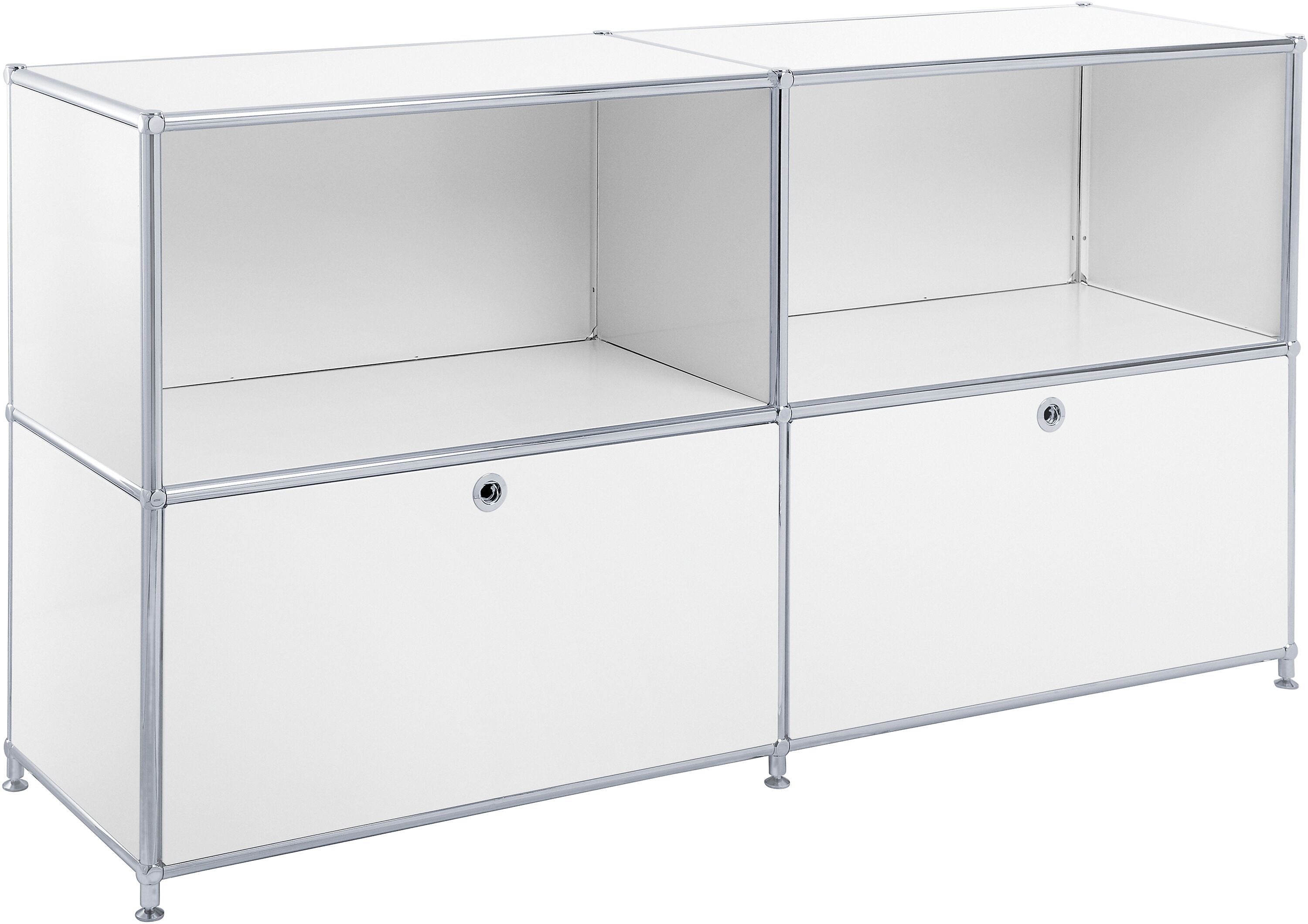 FLEXCUBE Sideboard - Weiss / B: 152.5 cm x T: 40.0 cm x H: 80.5 cm