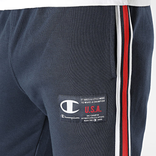 Pantalon Jogging A Bandes 218767 Bleu Marine