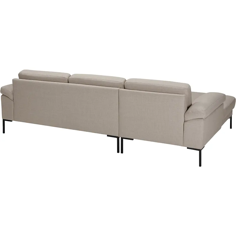 Bank Tom met chaise longue links - Basel - beige