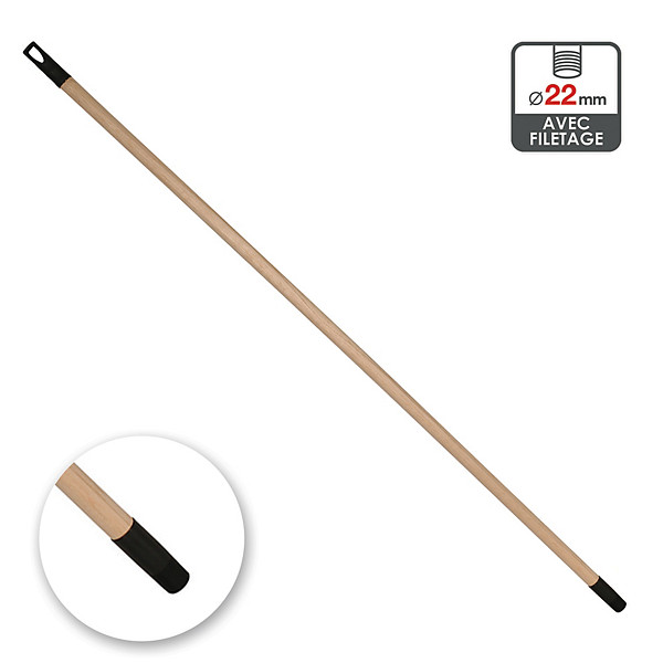 Manche bois Ø 22 mm 1,30 m à visser