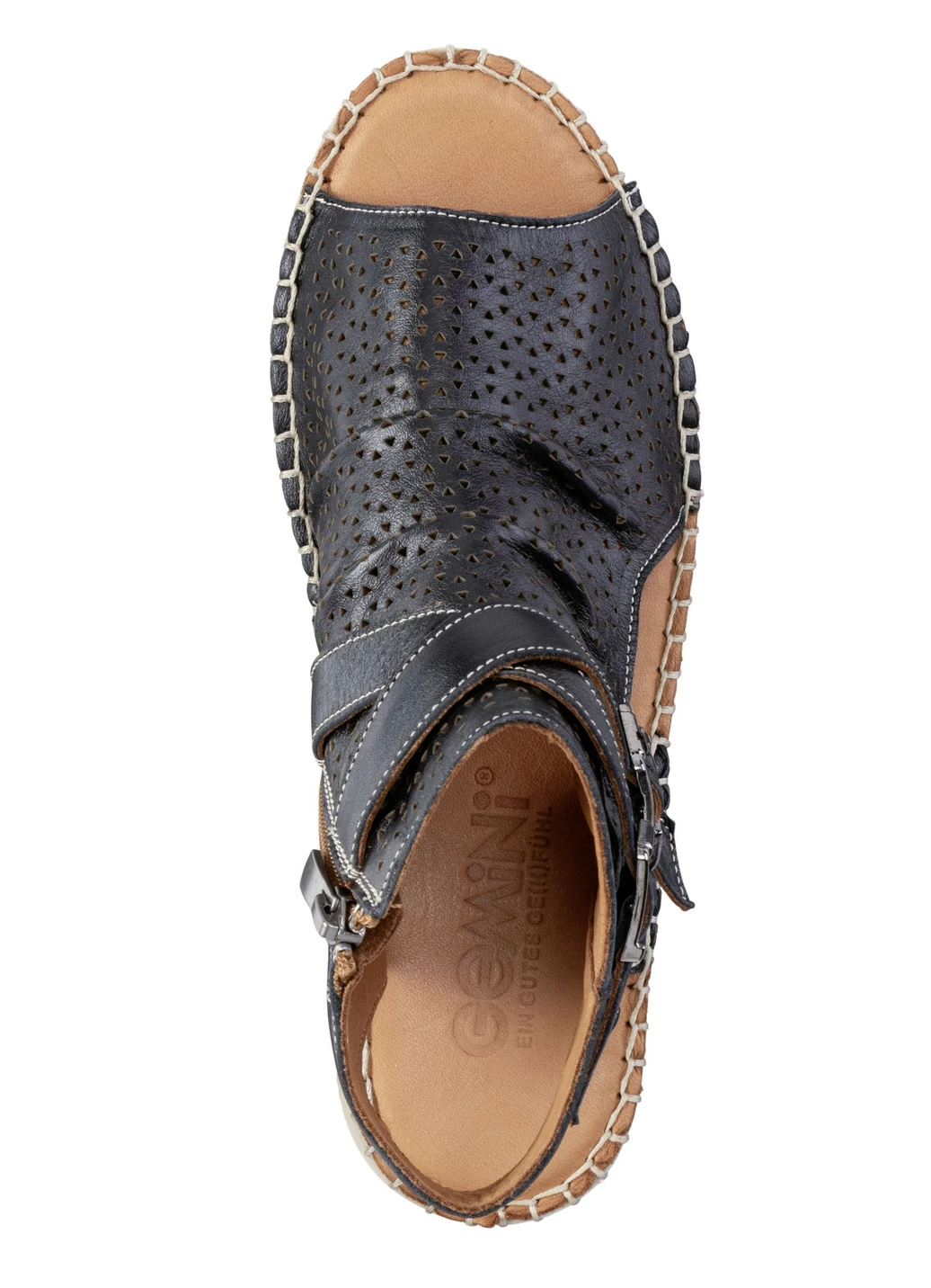 Gemini Sandale aus weichem Nappaleder mit Zierperforation