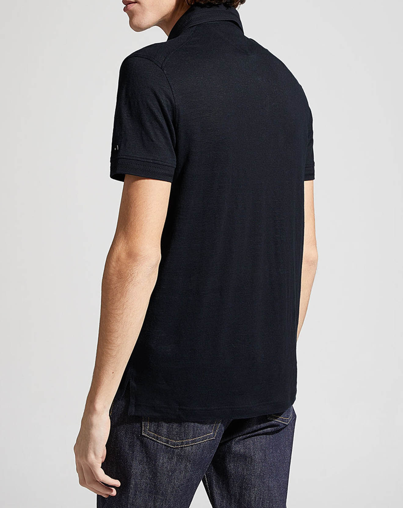 Tommy Hilfiger Polo en Lin mélangé Premium bleu marine