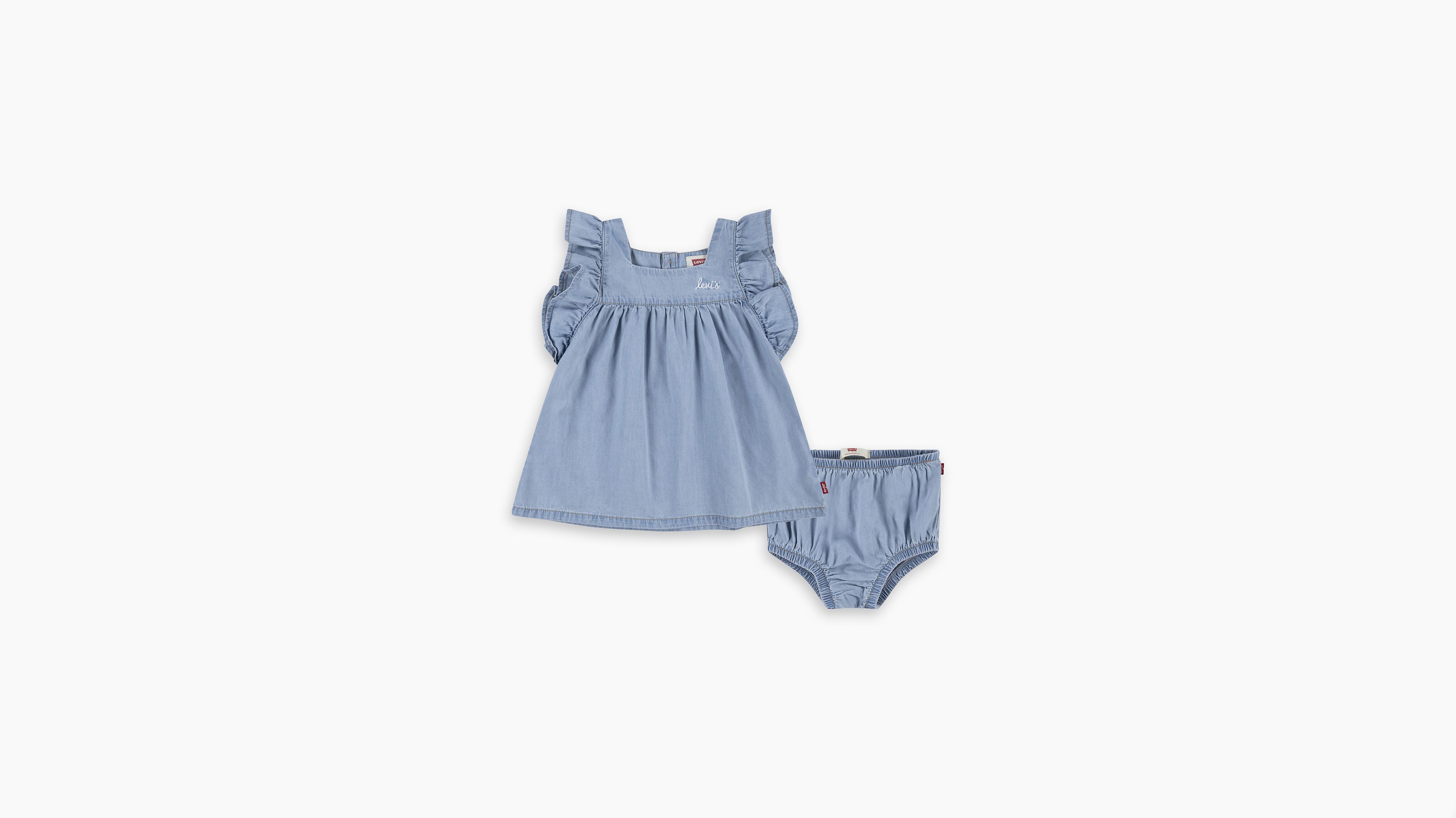 Bébé robe denim manche flottante - After Glow - Bleu