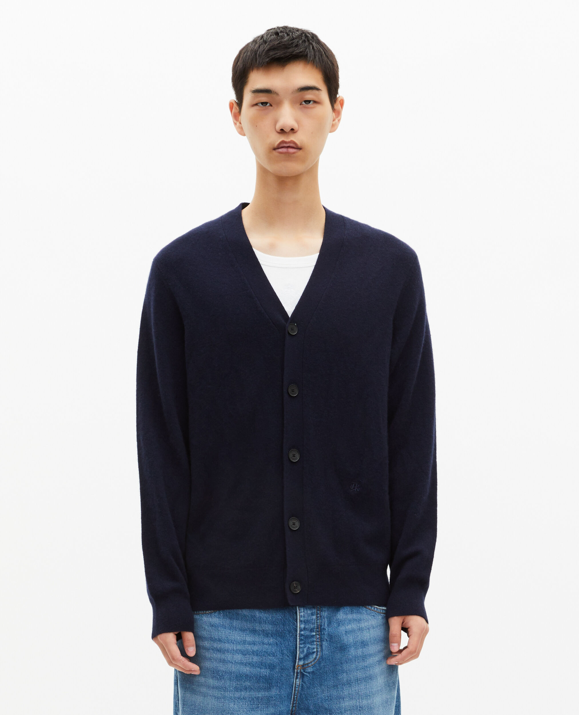 Cardigan en cachemire marine