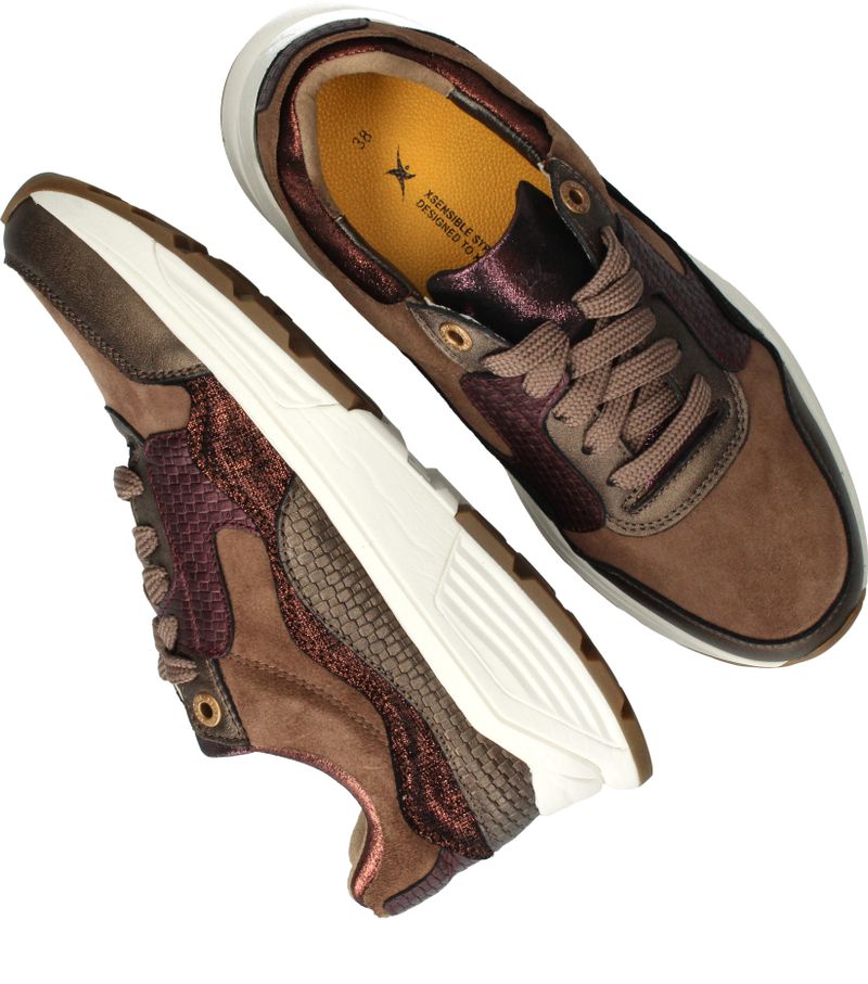 Xsensible Golden Gate Stretchwalker Sneakers Bruin Dames