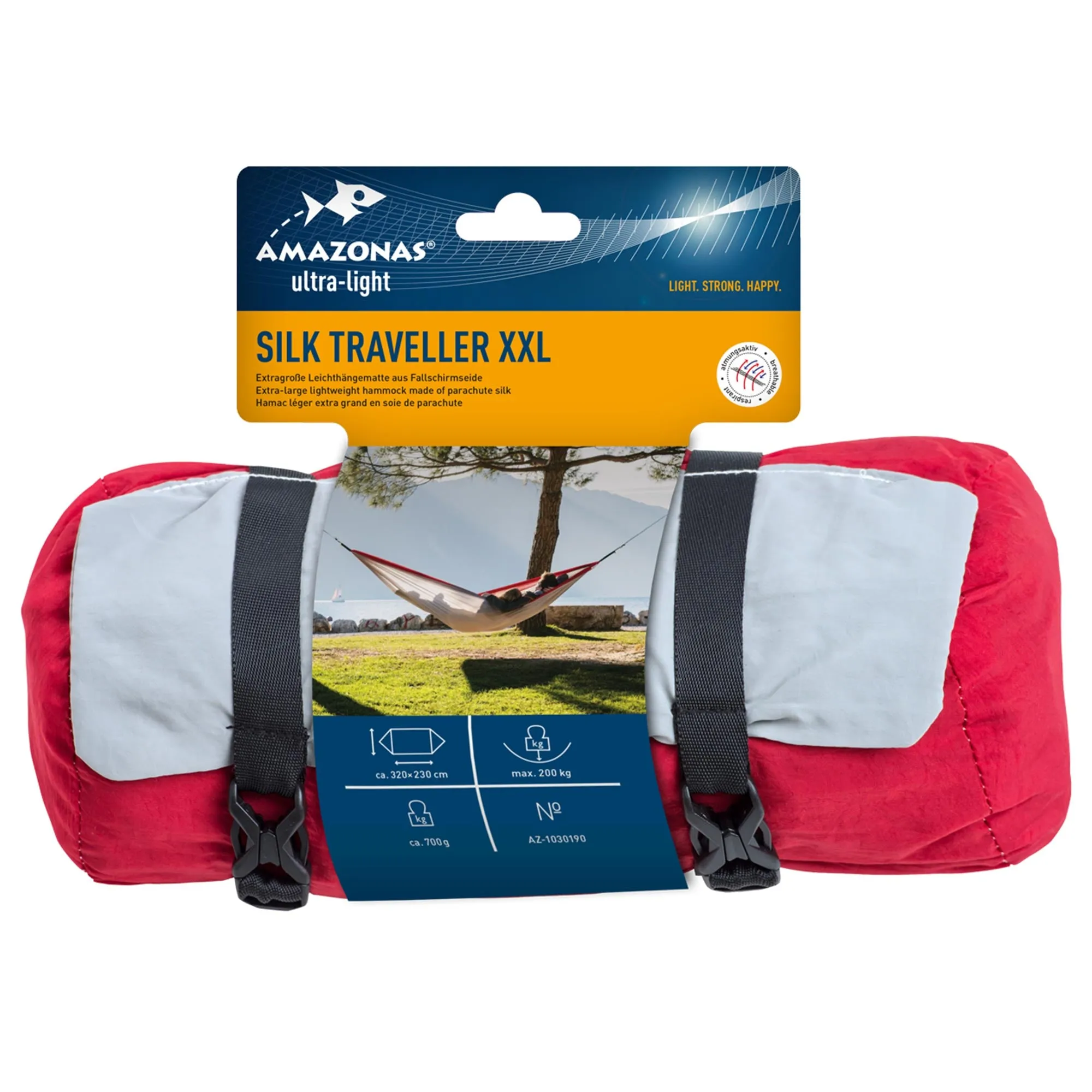 Amazonas -  Amazonas Hängematte Silk Traveller XXL grau rot